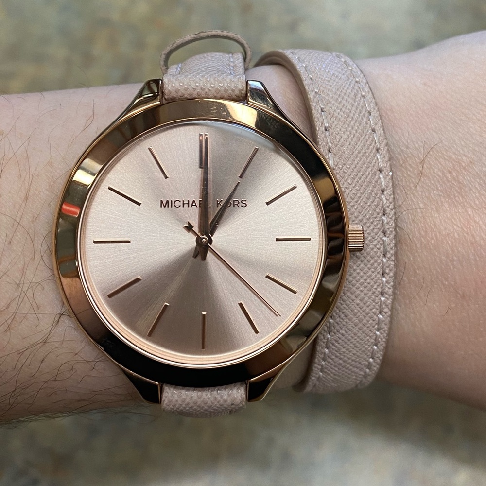 Micheal Kors pink gold watche